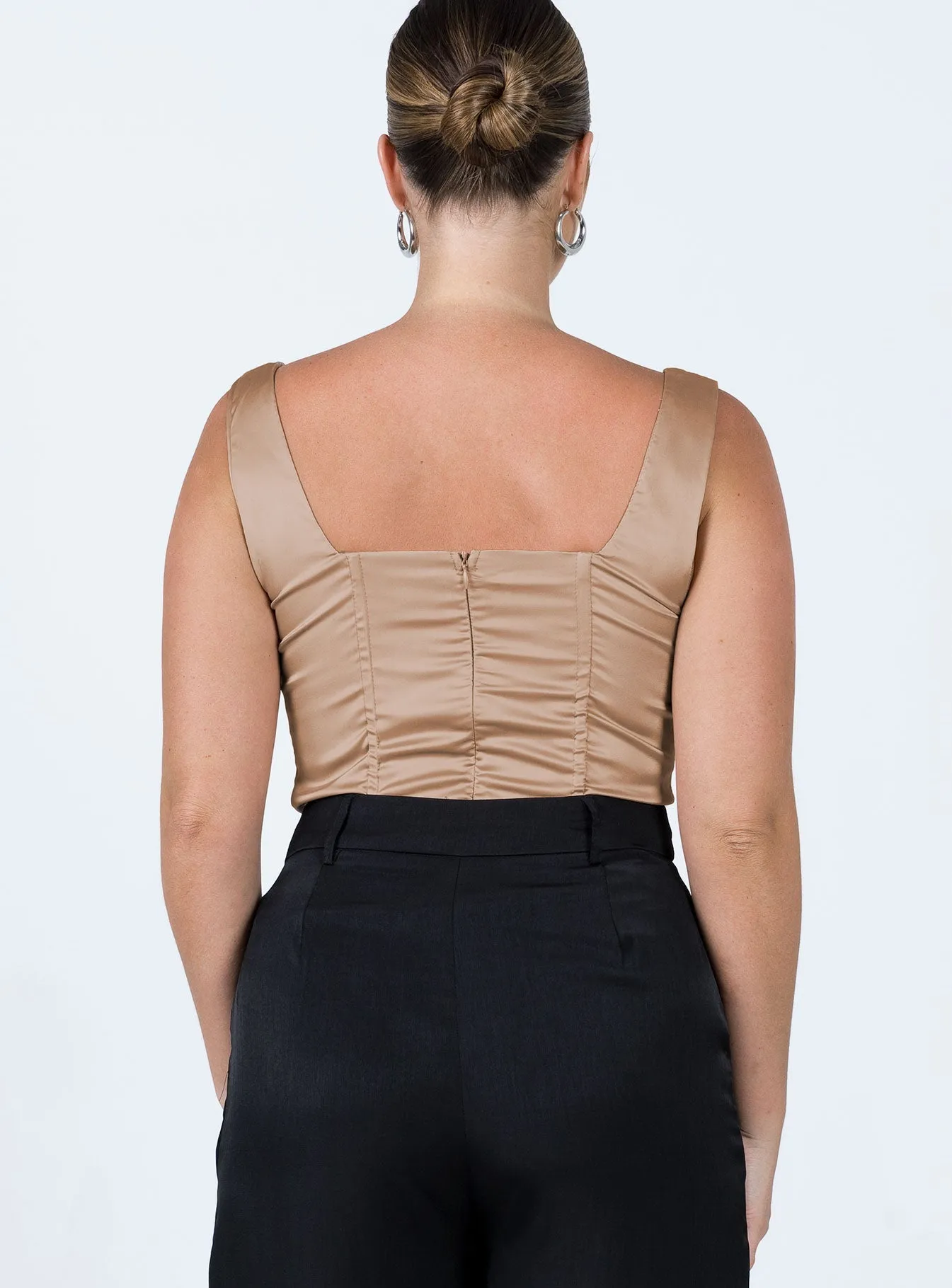 Versatile Comfy Loose Unique Ximena Bodysuit Beige