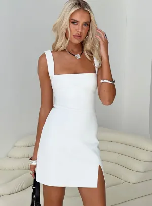 Glow Light Soft touch finish Bombshell Mini Dress White Tall