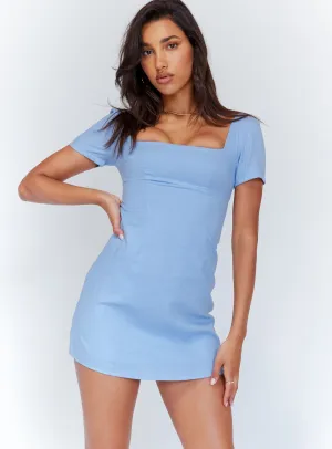 Hastings Mini Dress Blue Day To Night Minimalist Closure