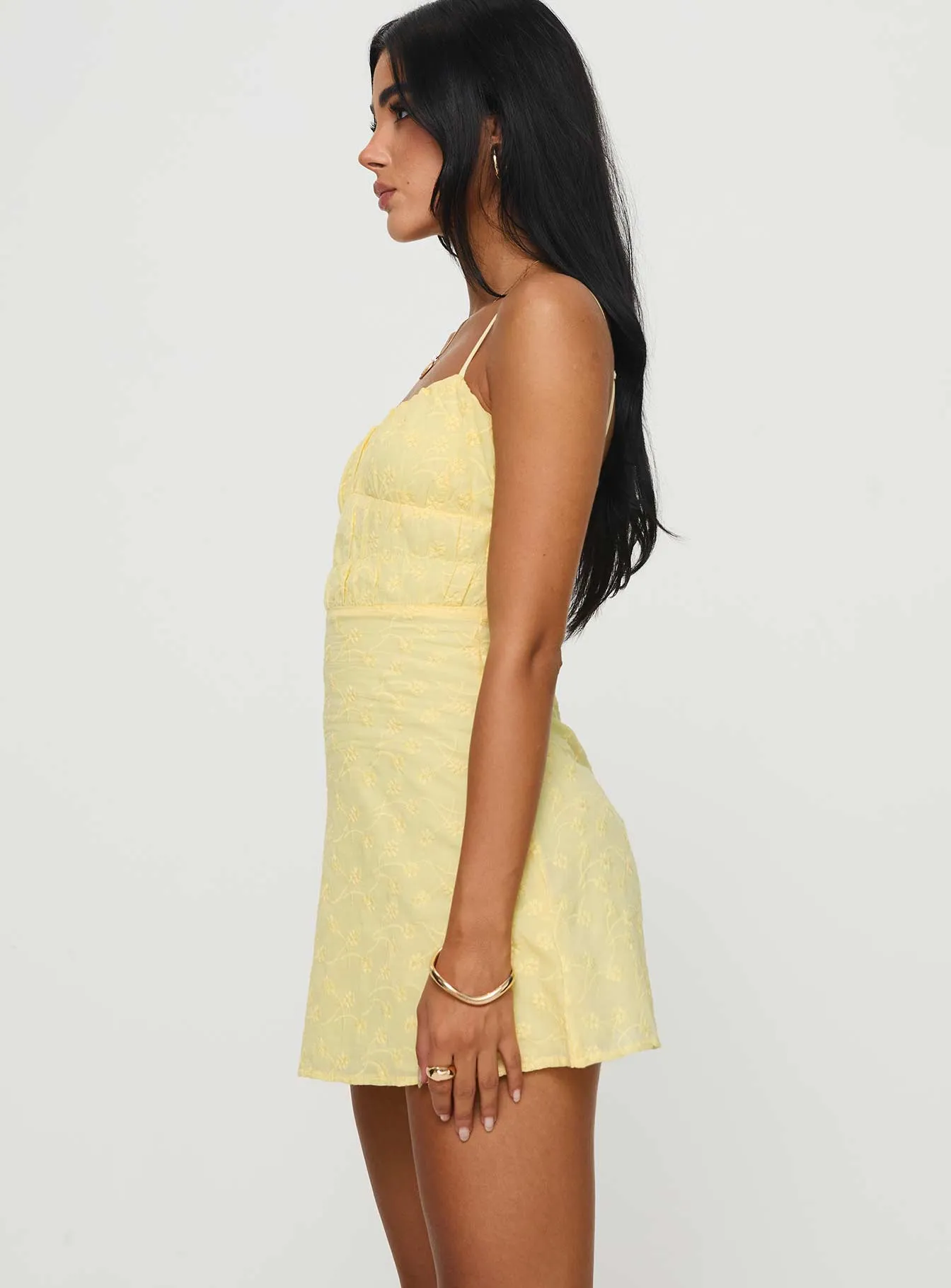 Sassy Look Butterfly Sleeve Option Lucius Mini Dress Lemon