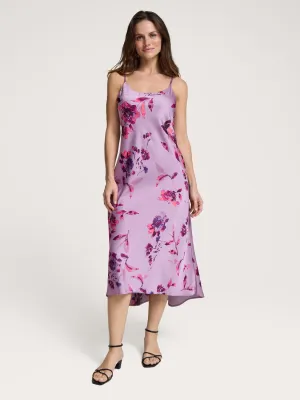 All Season Look Floral Midi Satin Slip Dress