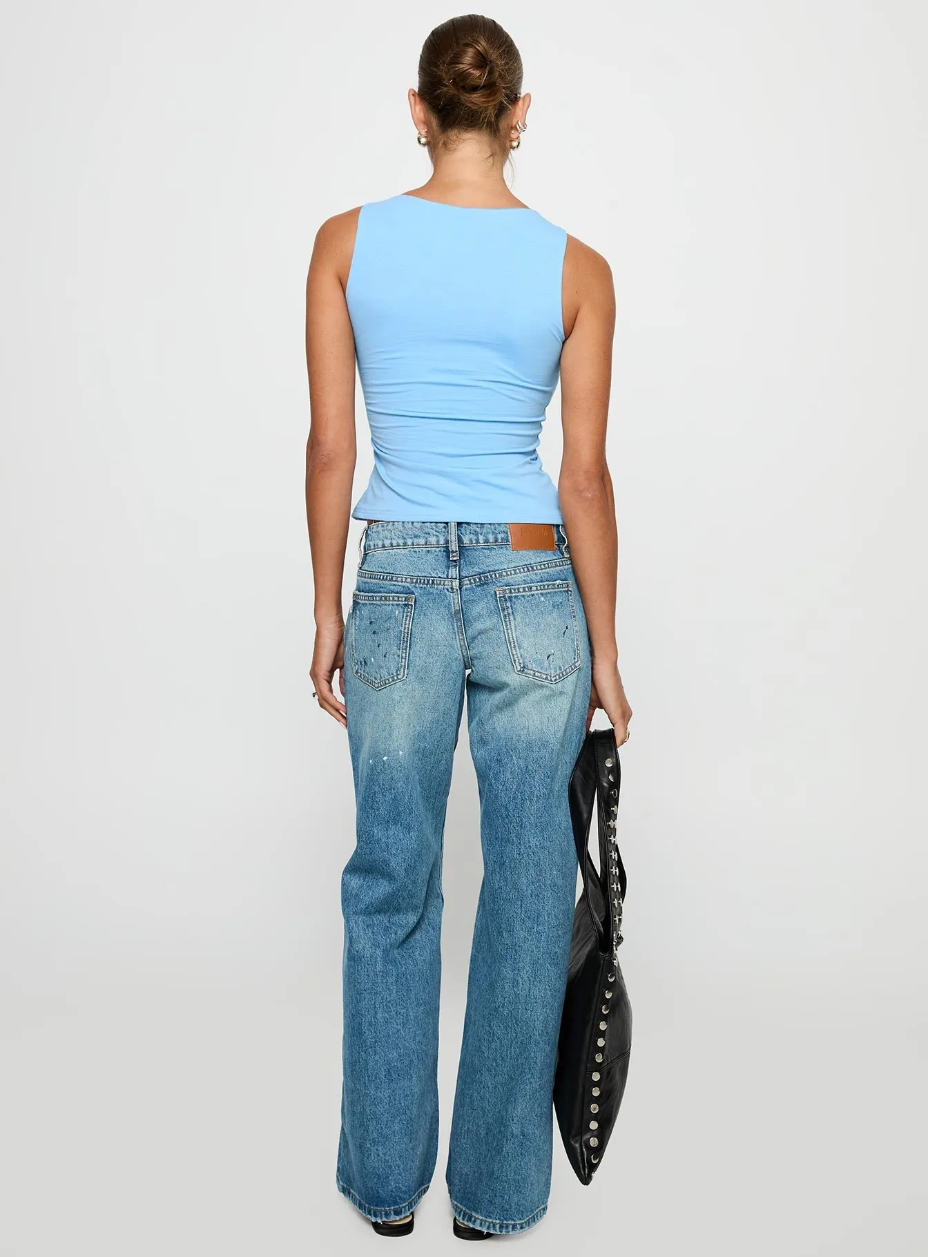 Picasso Mid Rise Straight Leg Jeans Mid Blue Everyday Outdoor Enthusiast Vibrant