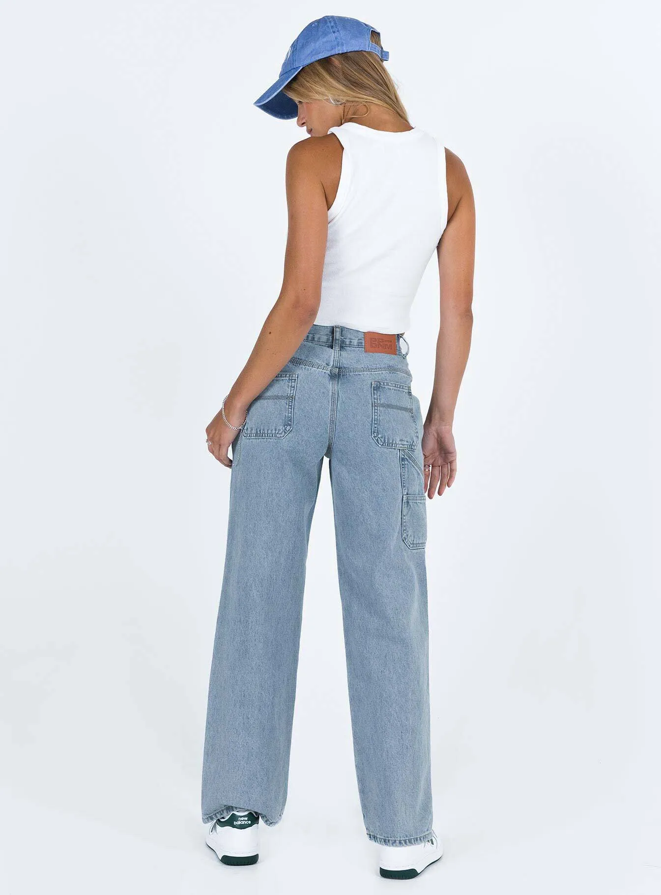 Affordable Beach Day Tami Cargo Jeans Mid Wash Denim