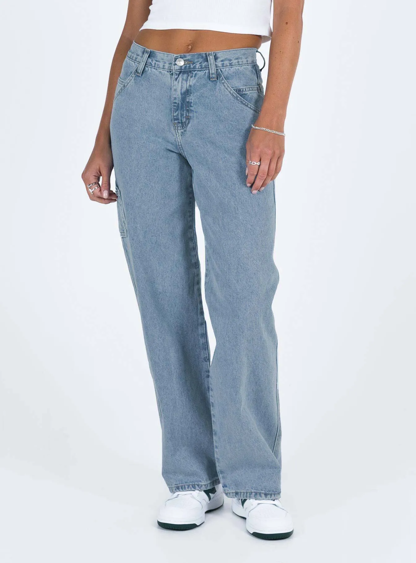 Tami Cargo Jeans Mid Wash Denim Slim Smooth Lifestyle Choice