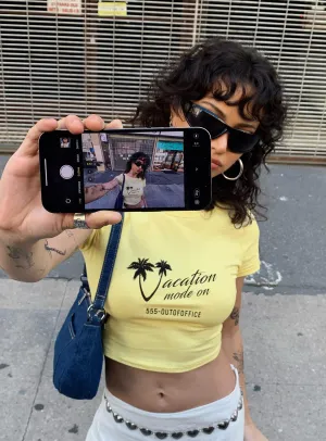 Vacay Mode Tee Yellow Pastel color