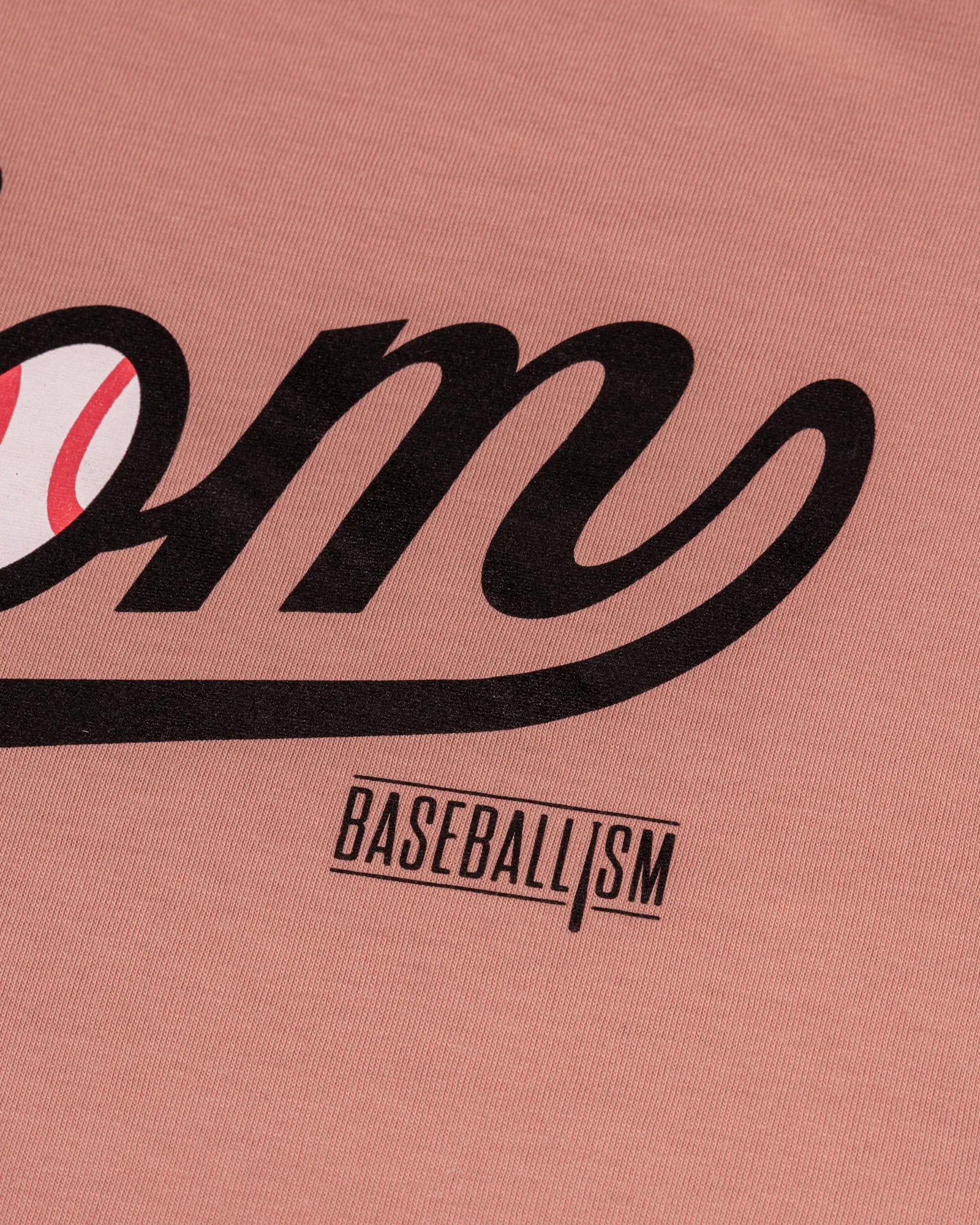 Baseball Mom Warm-up Tee - Blush Quartz Recycled Polyester Blend Clear Glow