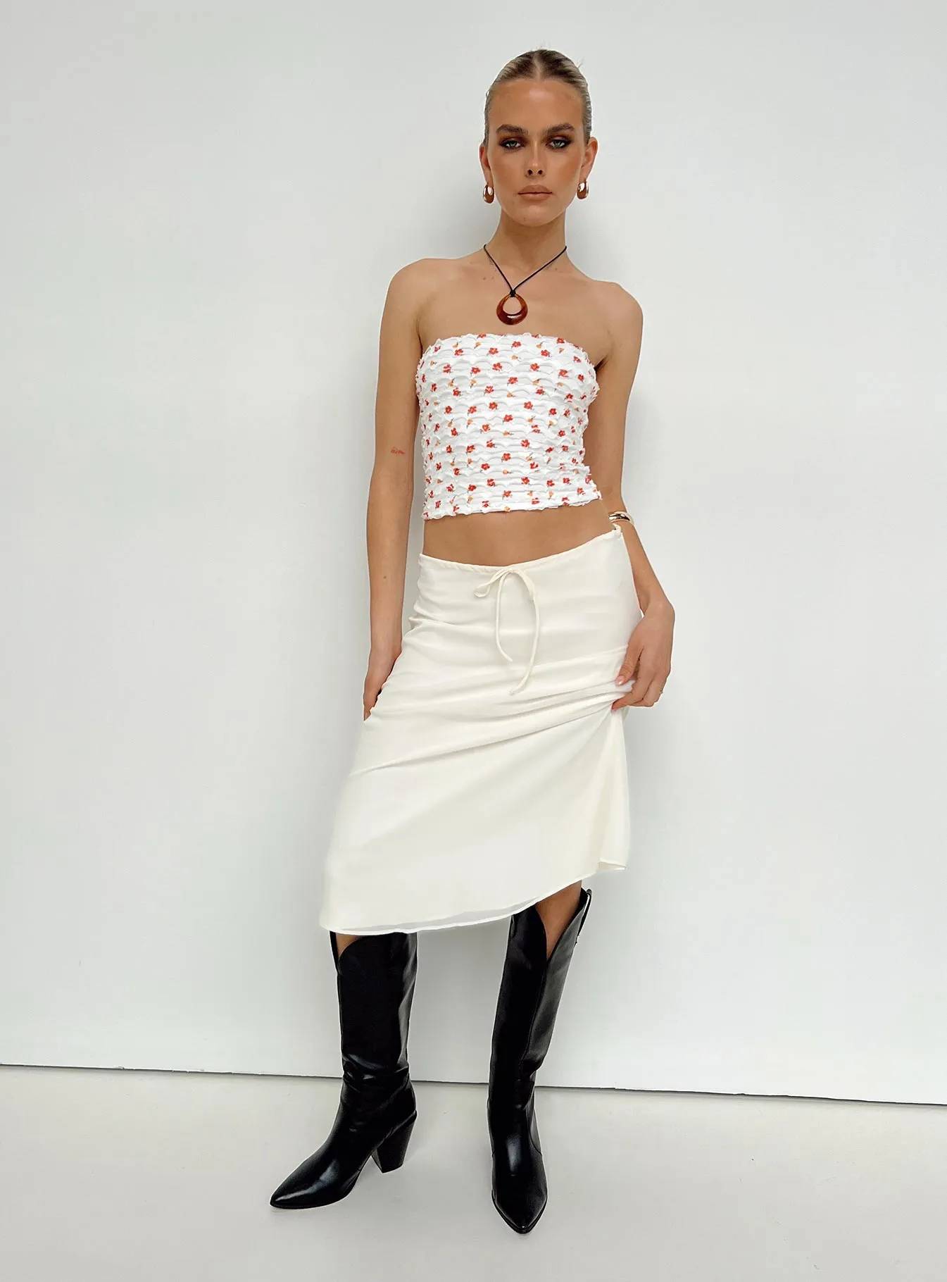 Dayrella Tube Top Multi RecycledBlend Contrast Stitch Detail