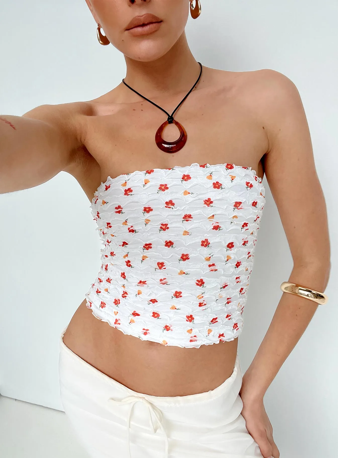 Oversized Collar Dayrella Tube Top Multi