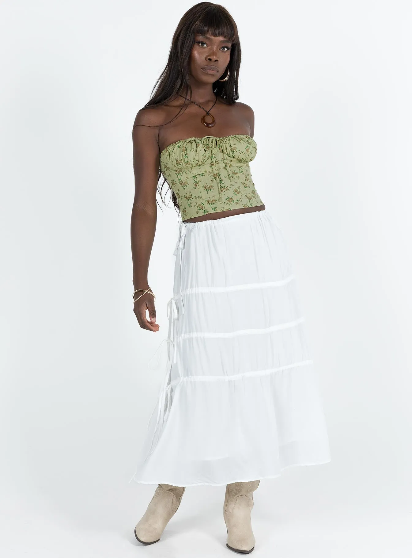Rizzi Top Green Floral GarmentDyed