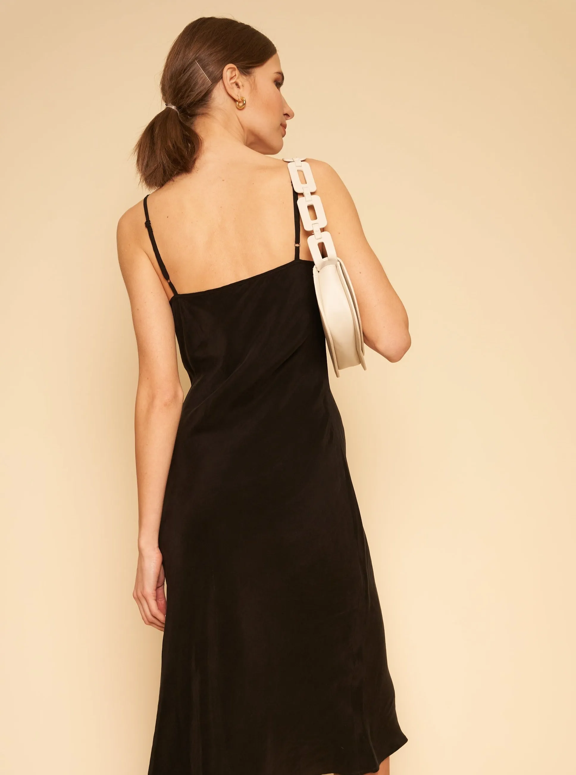 Adjustable Drawcord Resort Mood Freya Slip Dress - Black