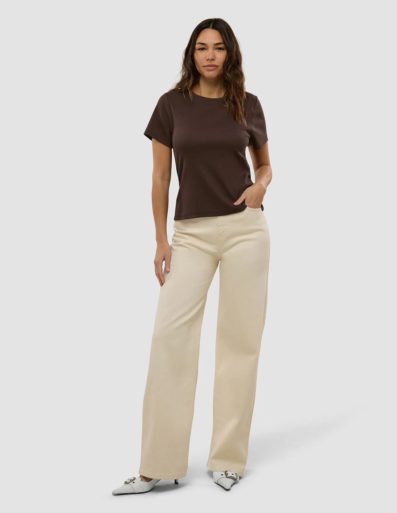 Gentle Breeze Women's Rib T-Shirt Espresso