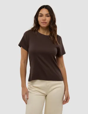 OdorResistantFabric OdorResistant Material Women's Rib T-Shirt Espresso