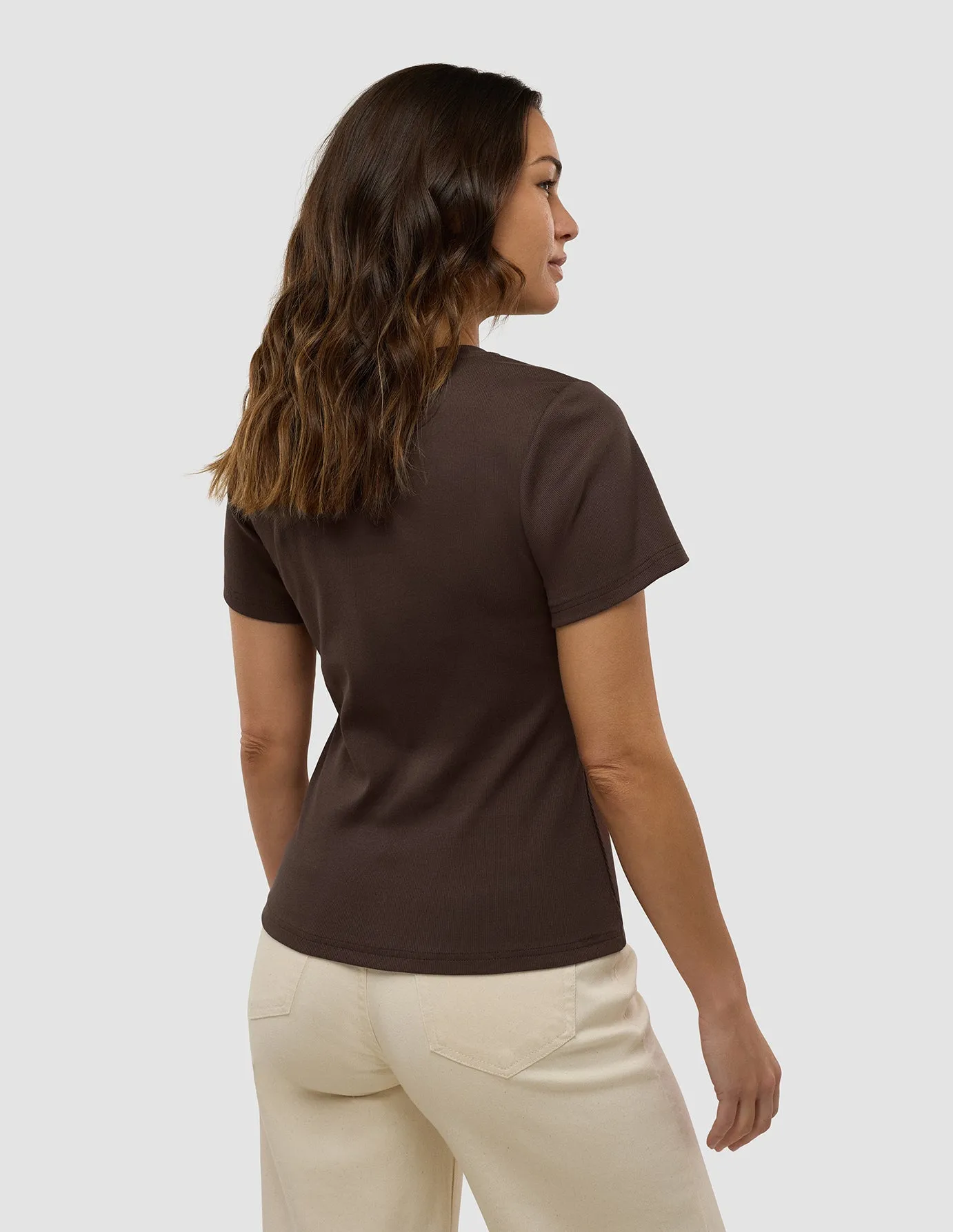 french chic ThermalRegulation Women's Rib T-Shirt Espresso