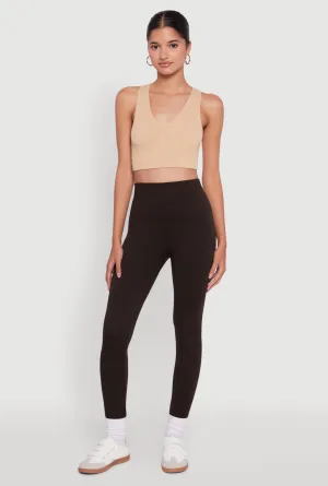 High Waisted Terry Cloth Leggings Dance Practice Fitness Lover Active Lifestyle Durable Stitch