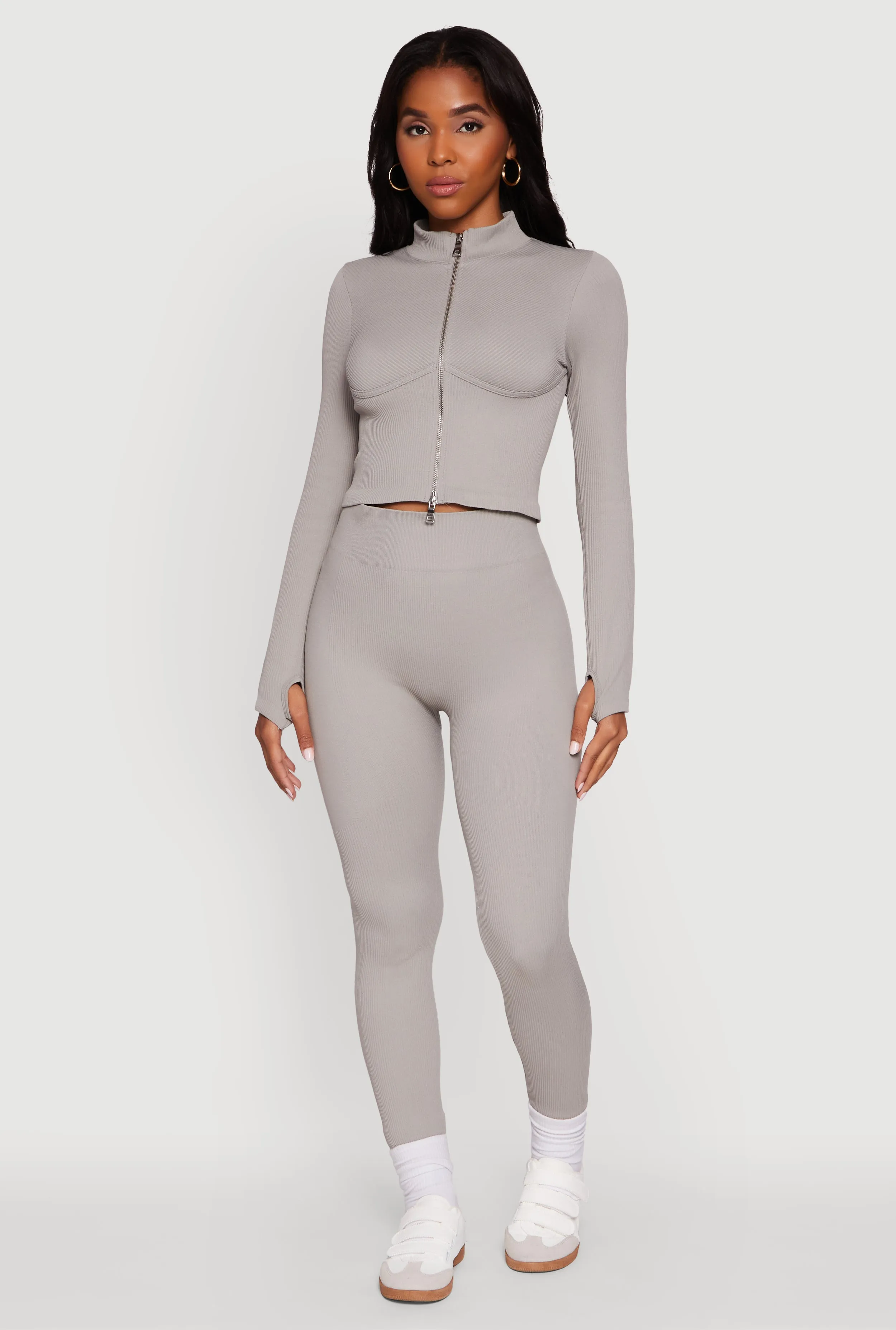 Seamless Ribbed High Waisted Leggings High Comfort Move Control
