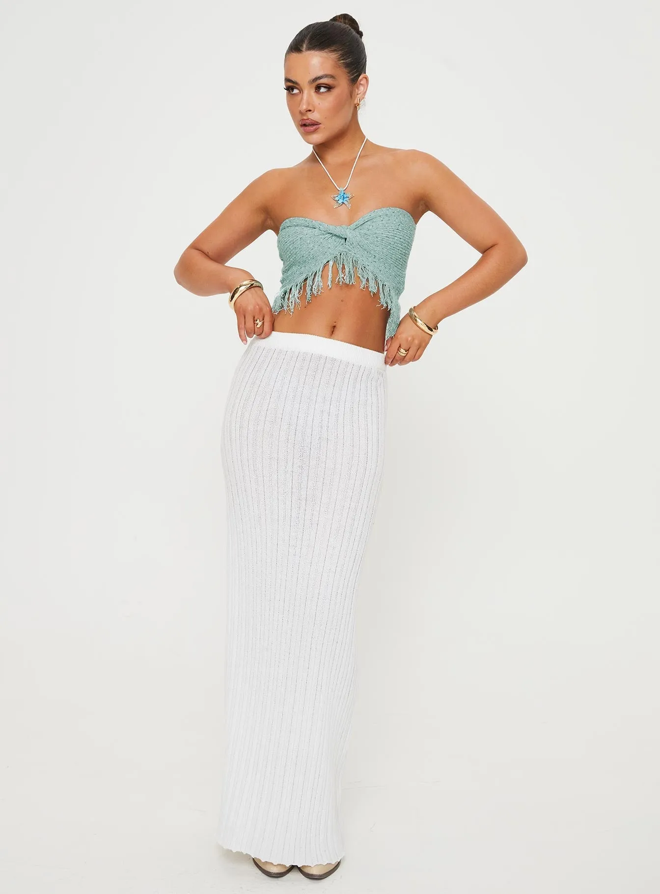 FadeResistant Kovac Reversible Fringe Tube Top Blue