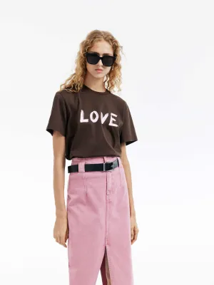 Graffiti LOVE Cotton T-shirt Sweat Absorbent Timeless Style