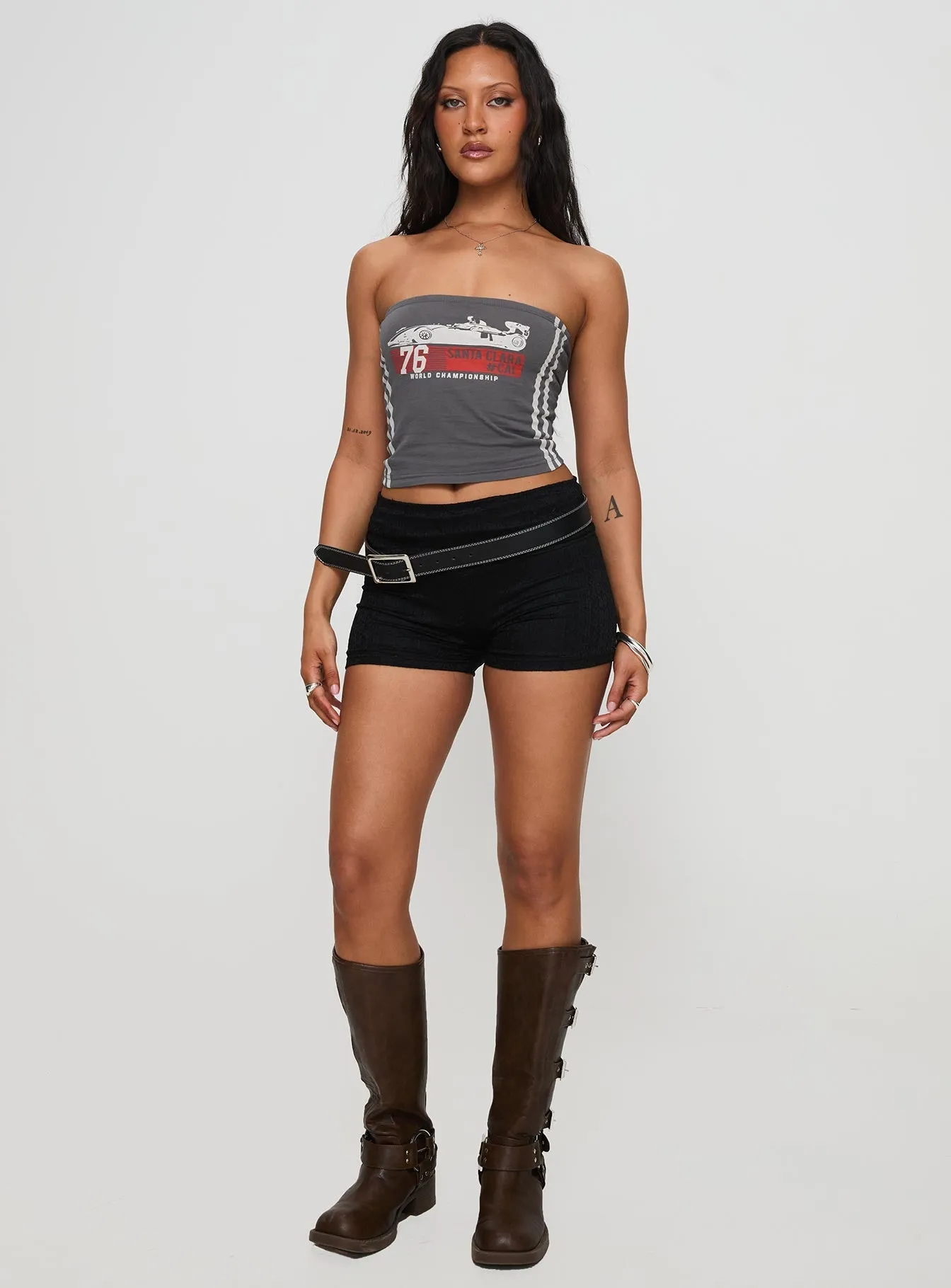 Santa Clara Strapless Top Black Reversible Layering Tech
