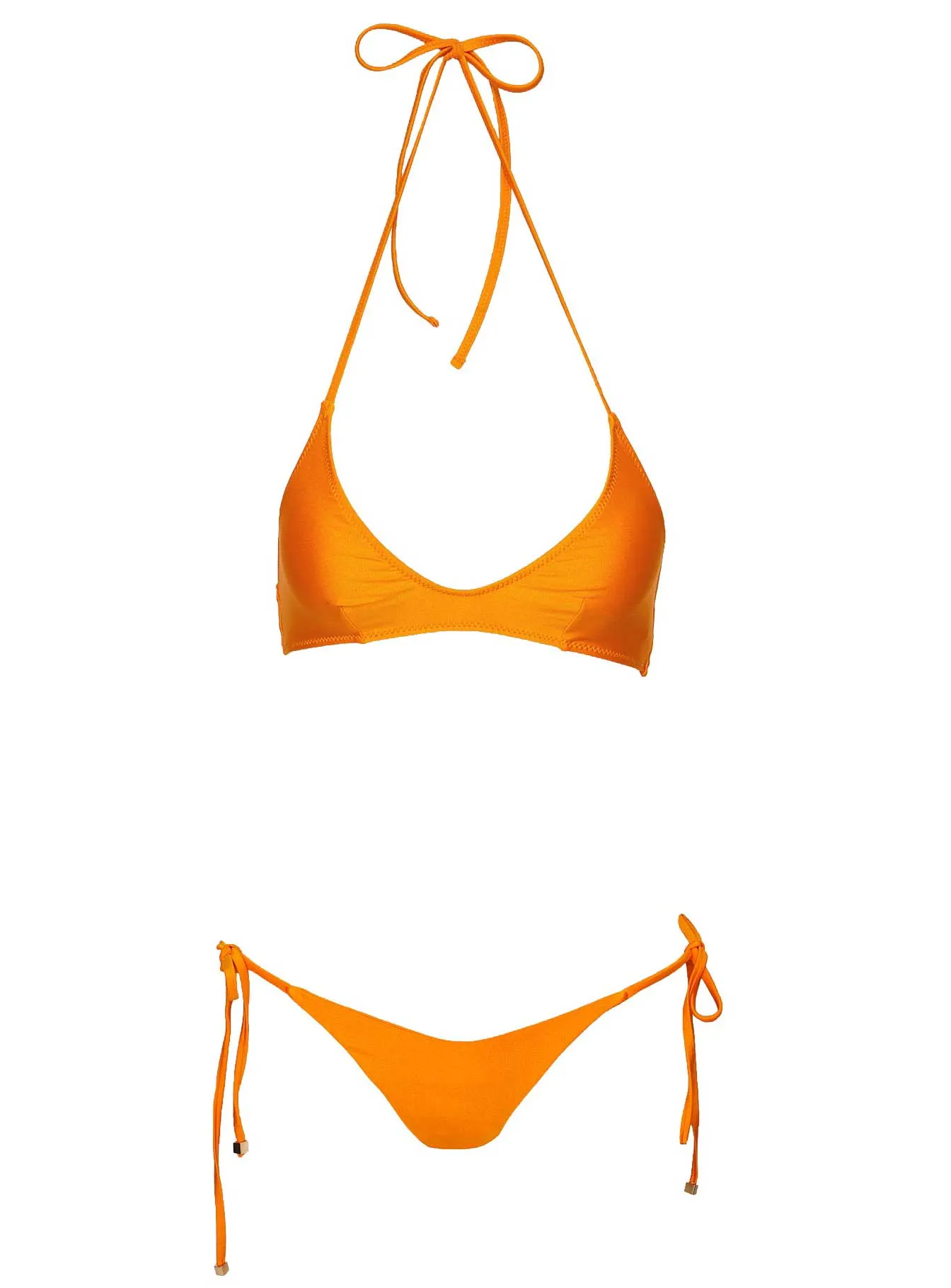 Athia Tie Side Shine Bikini Bottom Orange Thermal Regulation Layer