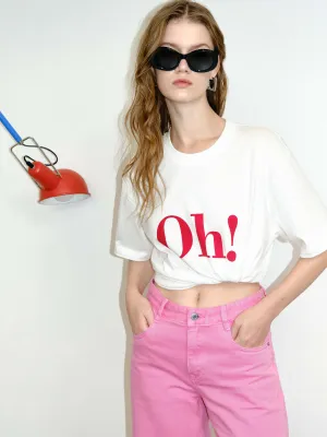Relaxed Letter Print T-shirt Comfy Fit Layer