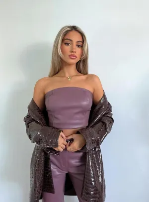 All Season Wear Fabric Motel Eara Corset PU Purple