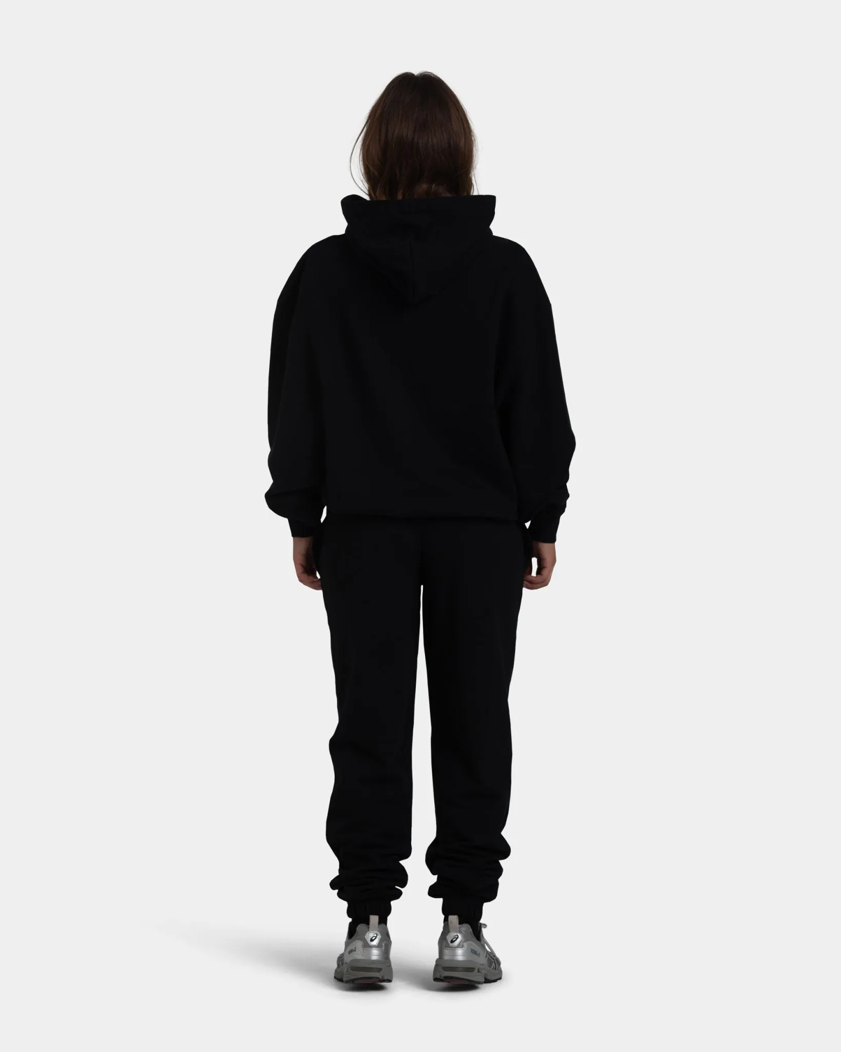 UV protection layer Hoodie Oversize, Woman - Black Home Wear Side Pockets