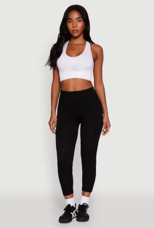 Camping Gear Skin Friendly Easy Fit Rib Knit Capri Leggings