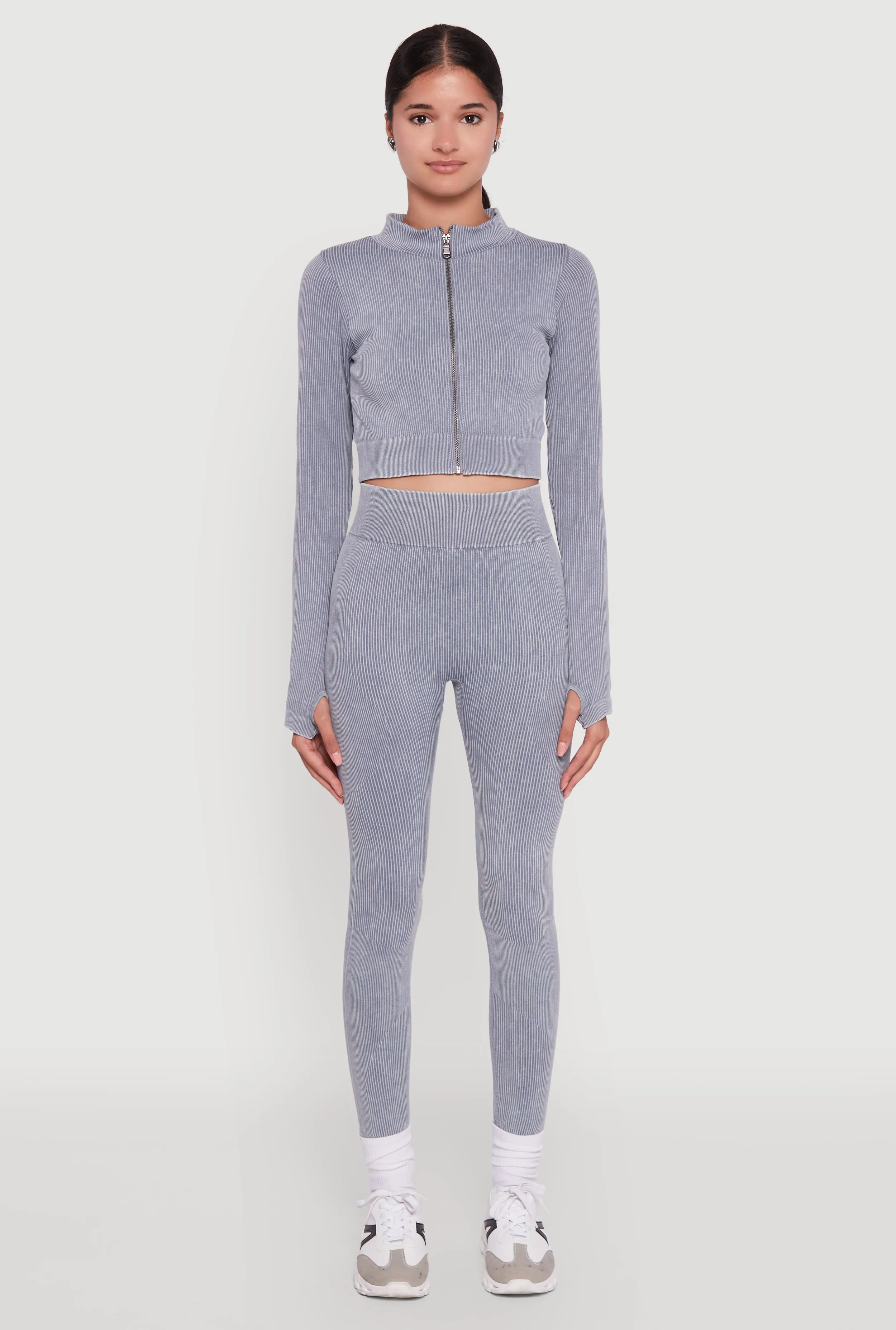 Flexible Wear Postpartum Fit High Waisted Ribbed Knit Seamless Leggings