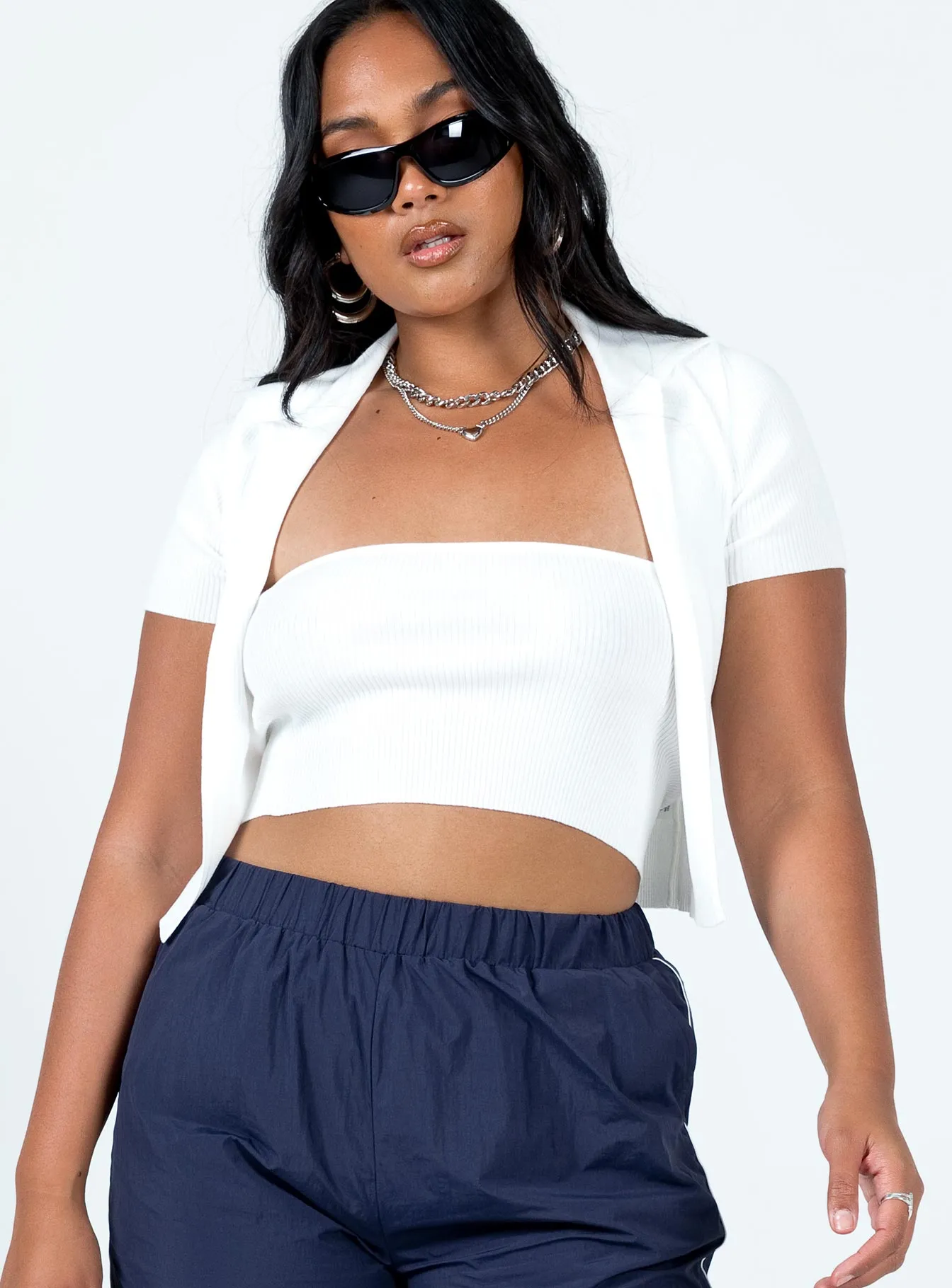 TwoToneEffect Avah Two Piece Top White