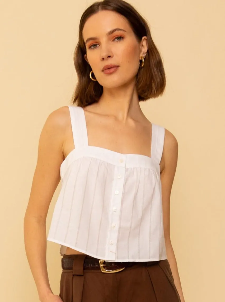 Mollie Top - White Poplin Village Charm UVProtectionFabric