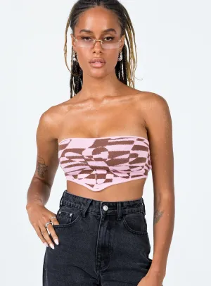 Torsion Support Structure Fabian Strapless Top Pink Multi