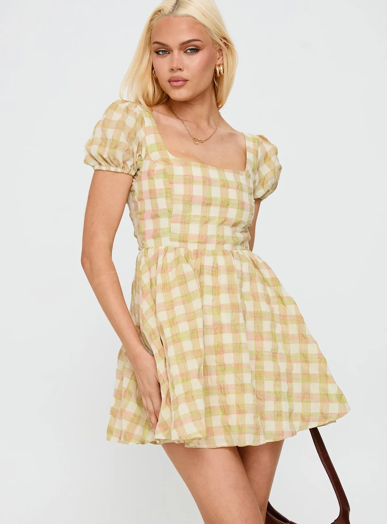 Cartmel Puff Sleeve Mini Dress Multi Casual Comfort