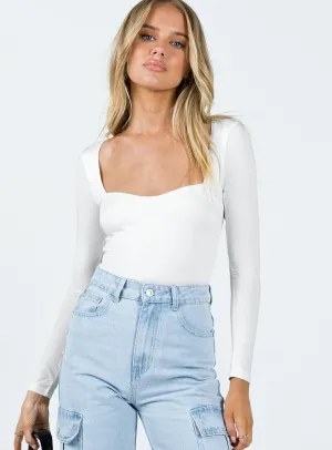 Fresh Student Alberta Long Sleeve Bodysuit White