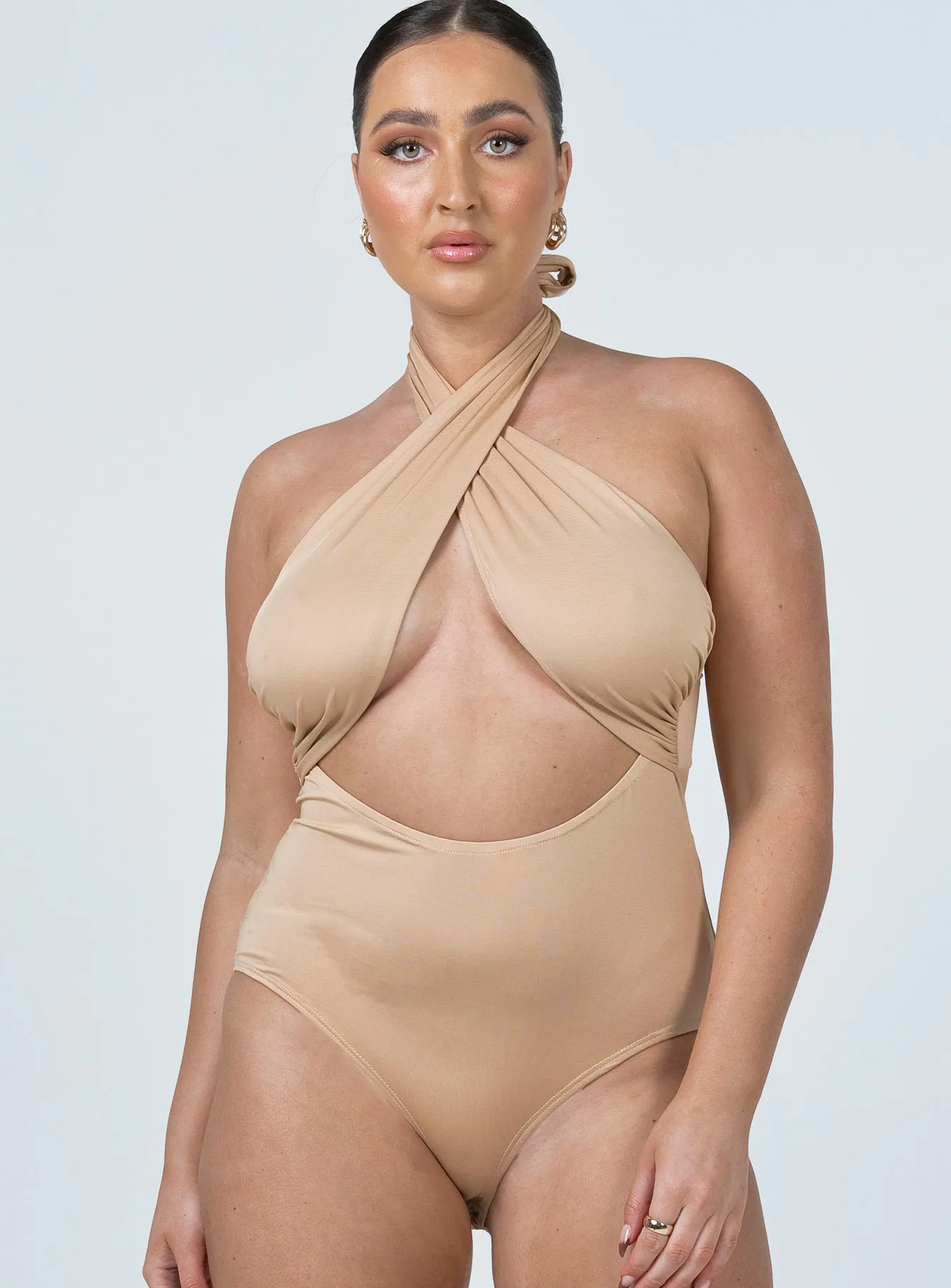 Gym Minimal Charming Youth Anastasia Bodysuit Beige