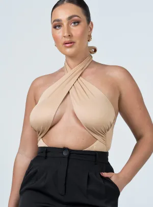 Anastasia Bodysuit Beige Sharp Retro Relax Weekend