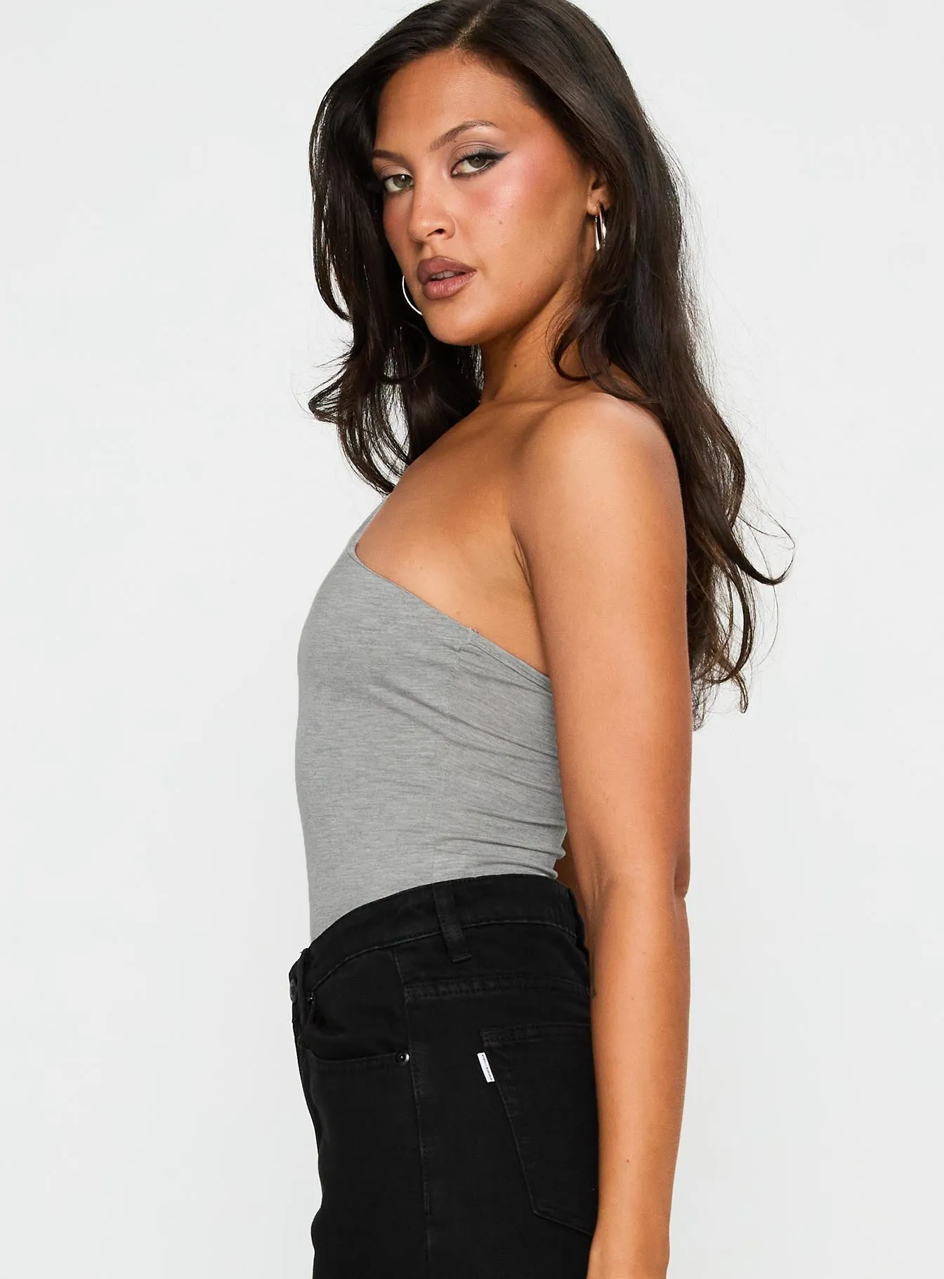 Armageddon One Shoulder Bodysuit Grey Picnic Unisex Relaxed Indoor