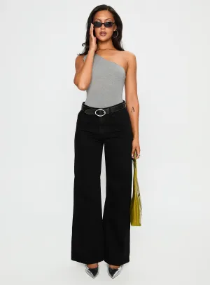 Armageddon One Shoulder Bodysuit Grey Picnic Work