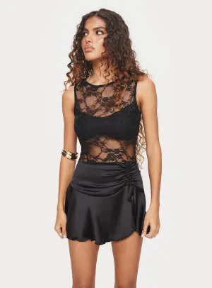Luxury Music Feelix Sleeveless Lace Bodysuit Black