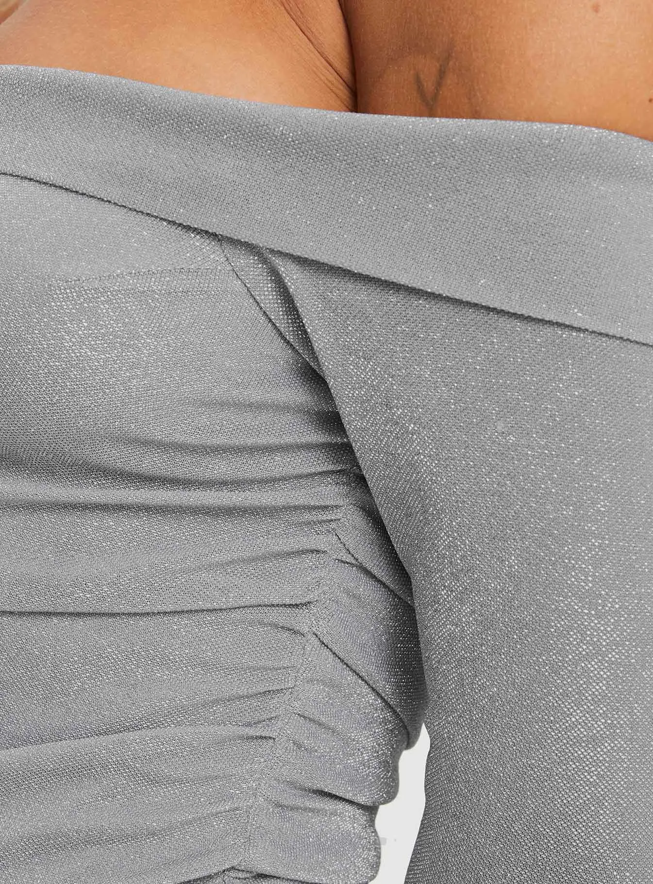 Trendy Shopping Fresh Sport Tullo Off The Shoulder Bodysuit Grey