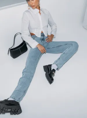 Zamora Straight Leg Denim Jeans Essential Basics Natural Style