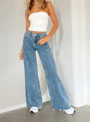 General Fit Plain Favorite Clarke Low Waist Baggy Jeans Denim