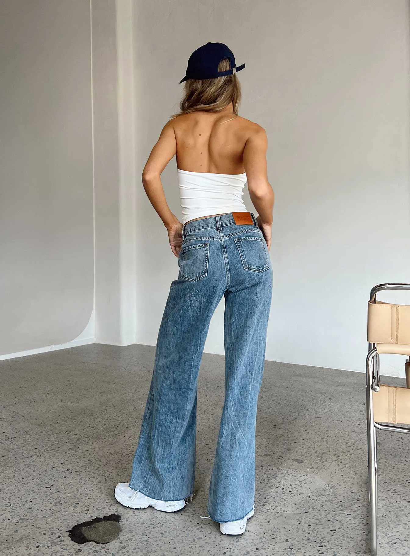Clarke Low Waist Baggy Jeans Denim Modern Minimalist Rainy Day