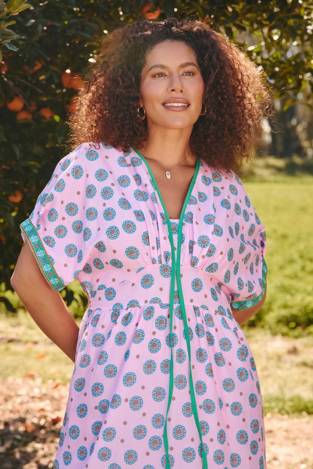 Feminine Appeal Galaxy Glow Selma Kimono Dress in Shalimar