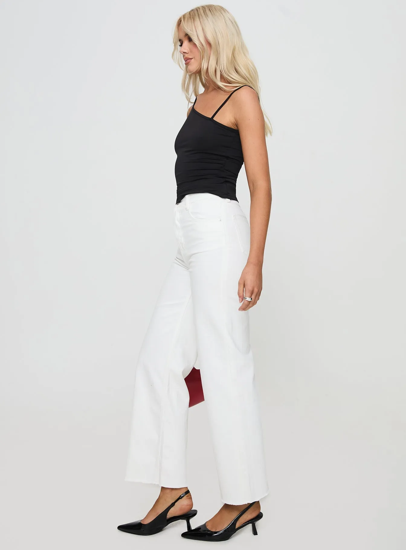 Fawcett Jeans White All Round Wear Loose Smooth Shopping Day