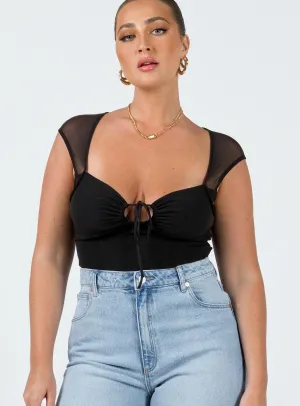 Clarendon Bodysuit Black Sporty Event Breathable Loose