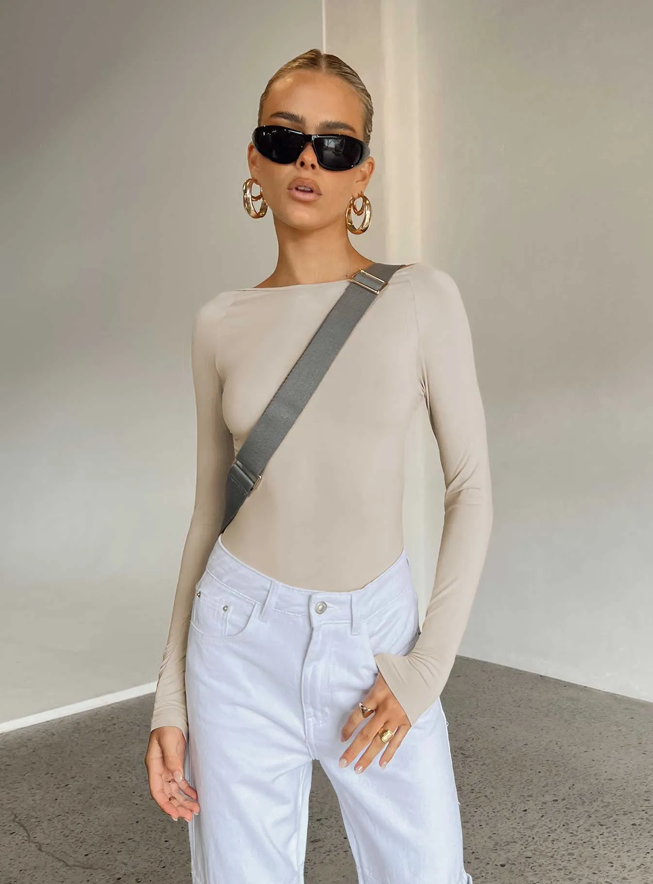 Gatewood Long Sleeve Bodysuit Bone Minimal Guest Indoor Vacation