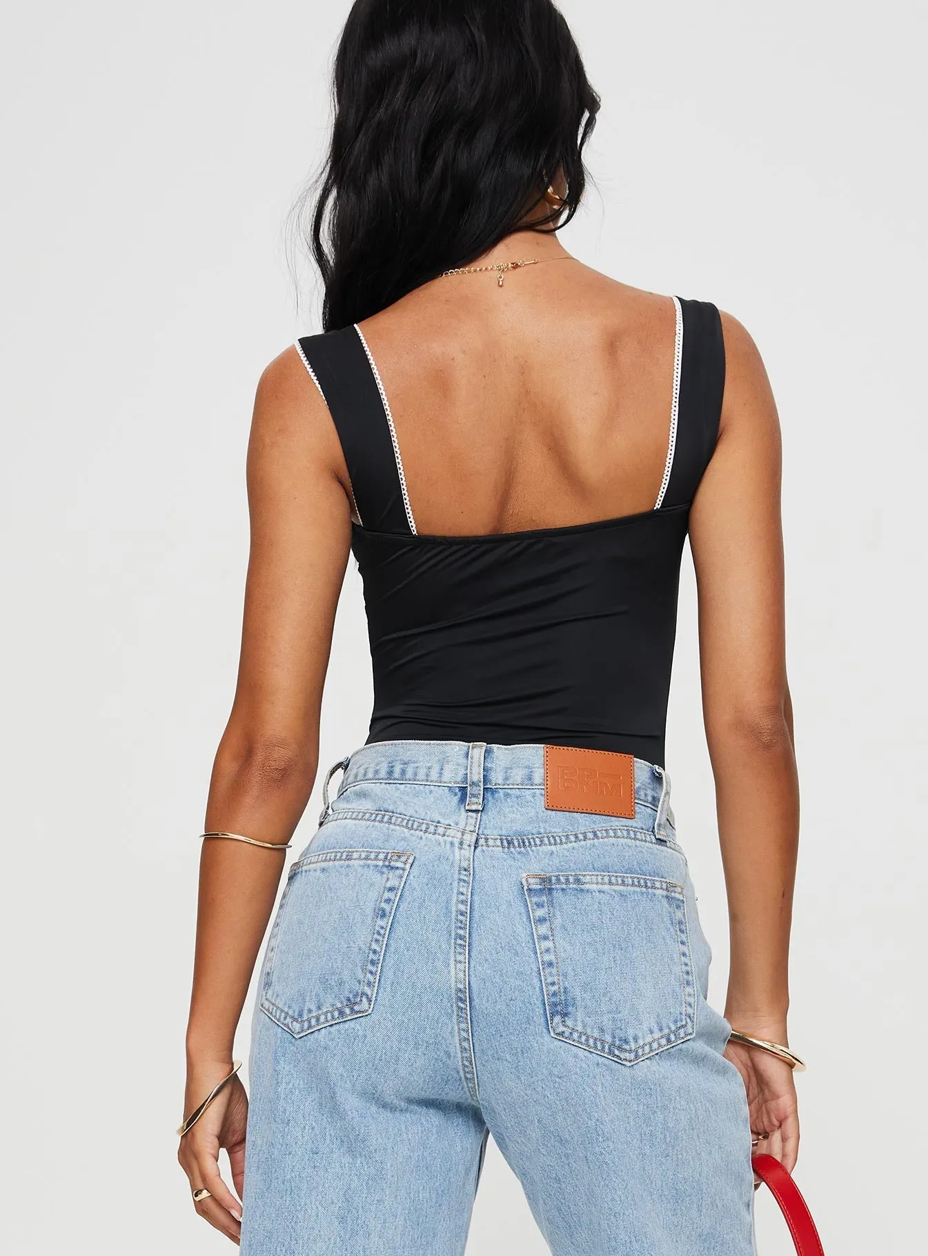 Keating Bodysuit Black Sharp Bold Office Lightweight