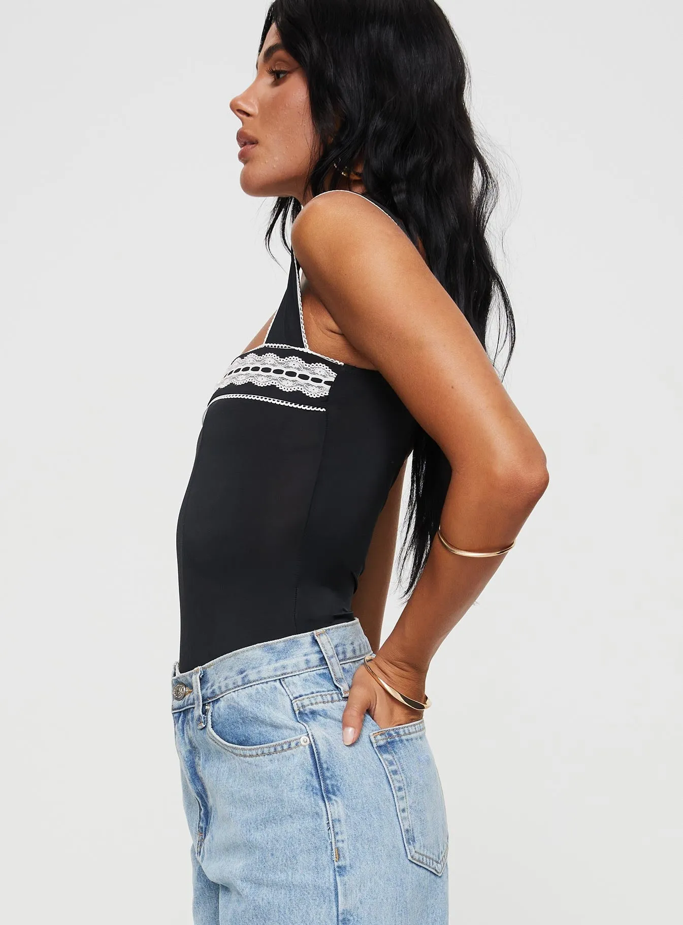Retro Charming Keating Bodysuit Black