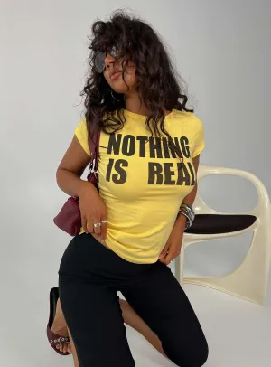 Nothing Is Real Graphic Top Yellow / Black Chilly Day Essentials