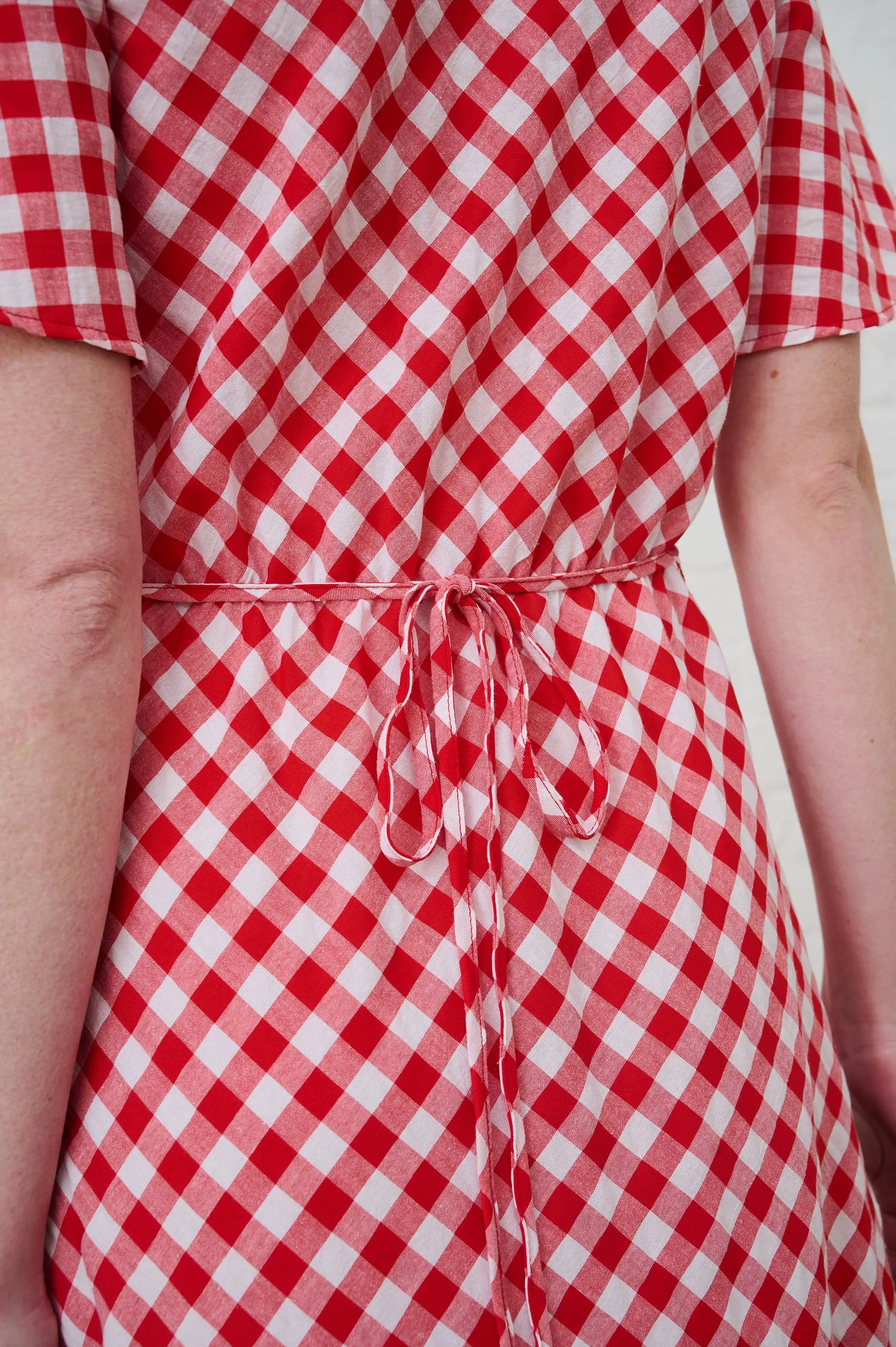 OdorControl Technology QuickRelease Closure Red Gingham Maxi Dress with Sleeve